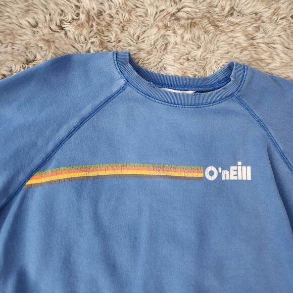 O'Neill Surf Light Blue Distressed Crewneck Sweatshirt Women's Size Medium - Picture 3 of 12